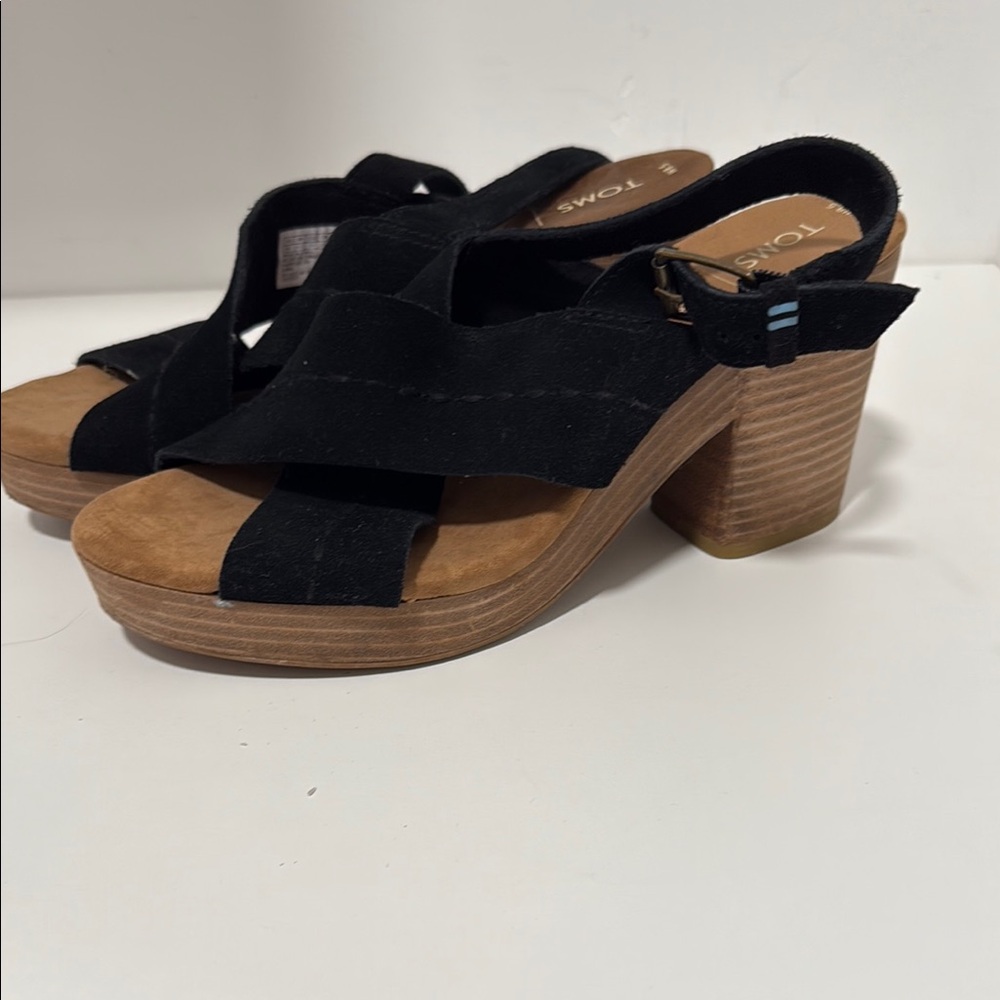 TOMS Women's Black Heeled Sandals